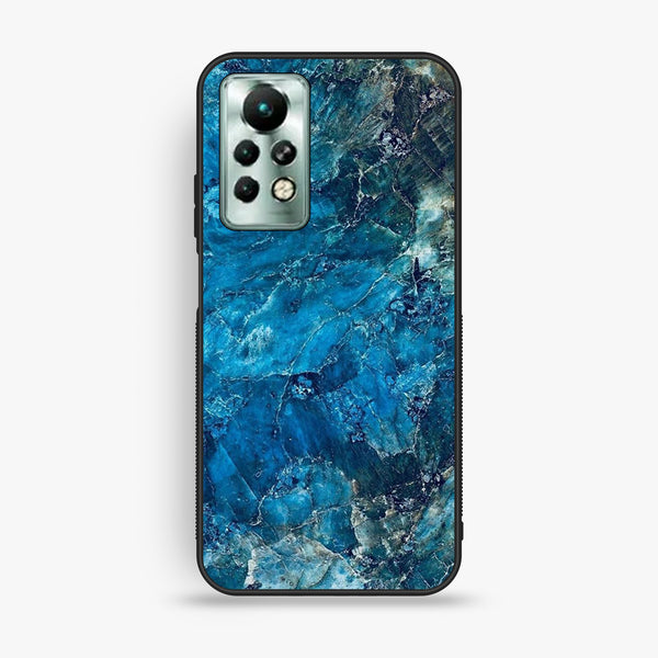 Infinix Note 11 Pro - Blue Marble Design 10 - Premium Metal Printed Soft Bumper Shock Proof Case