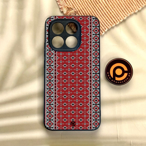 Xiaomi 15T - Ajrak Design 12 - Premium Metal Printed Soft Bumper Shock Proof Case