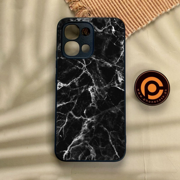 Oppo A6 Pro - Black Marble Design 4 - Premium Metal Printed Soft Bumper Shock Proof Case