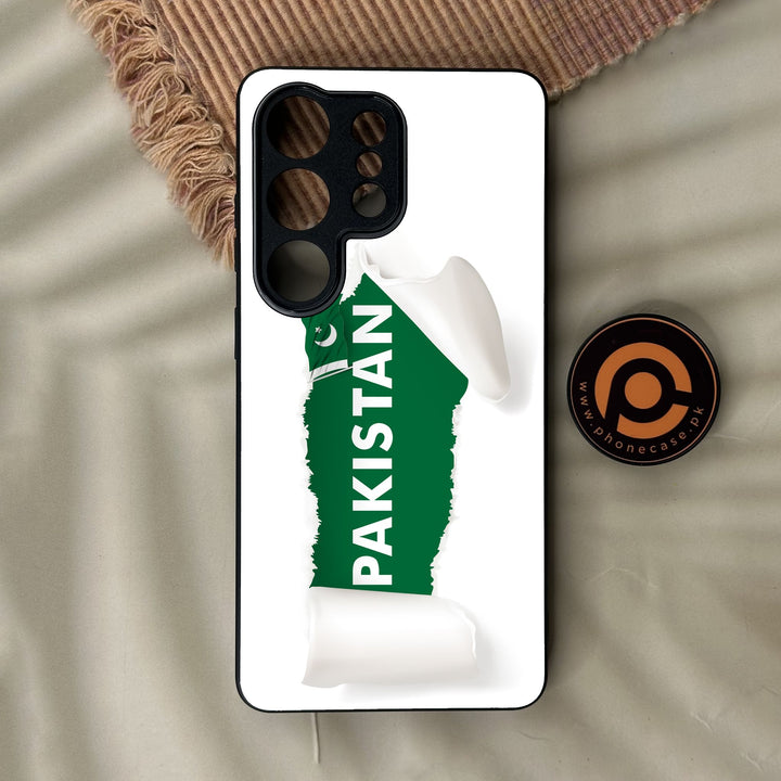Samsung Galaxy S26 Ultra - Pakistani Flag Design 3 - Premium Metal Printed Soft Bumper Shock Proof Case