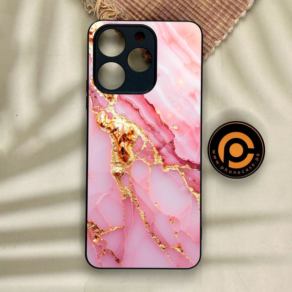 Realme Note 70 - Pink Marble 2.0 Design 6 - Premium Metal Printed Soft Bumper Shock Proof Case
