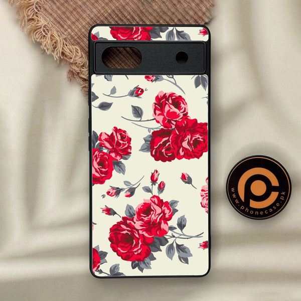 Google Pixel 6a - Floral Series Design 8 - Premium Metal Printed Soft Bumper Shock Proof Case
