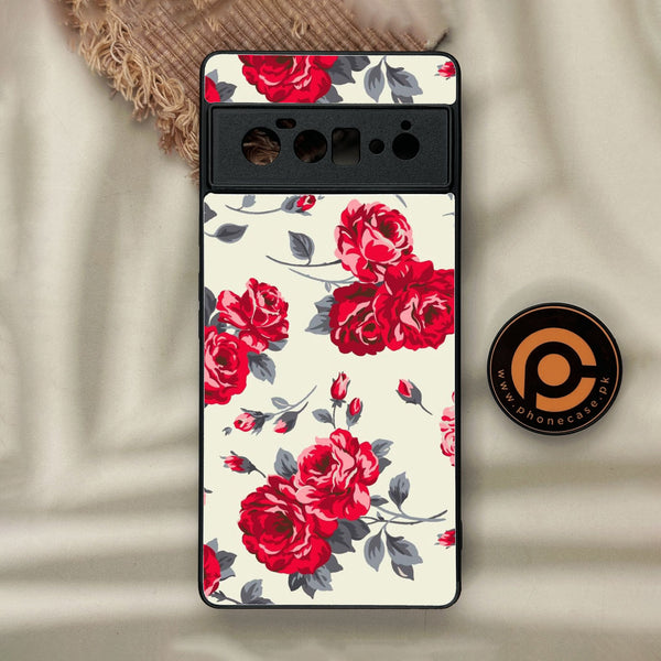 Google Pixel 6 Pro - Floral Series Design 8 - Premium Metal Printed Soft Bumper Shock Proof Case