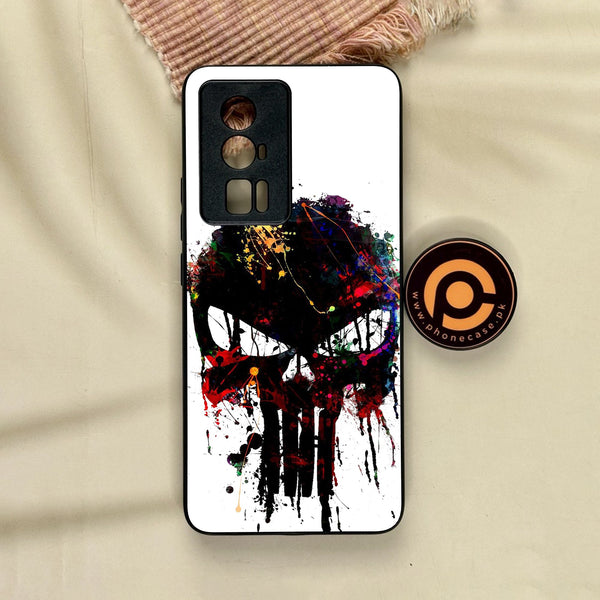 Xiaomi Redmi K60 Pro - Punisher Skull Design - Premium Metal Printed Soft Bumper Shock Proof Case