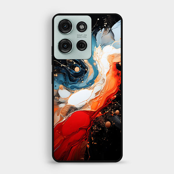 Motorola Moto G75 - Liquid Design 9 - Premium Metal Printed Soft Bumper Shock Proof Case