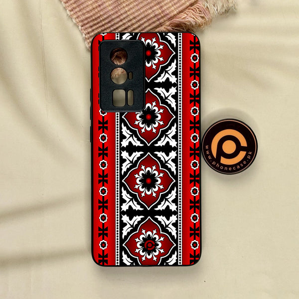 Xiaomi Poco F5 Pro - Ajrak Design 1 - Premium Metal Printed Soft Bumper Shock Proof Case