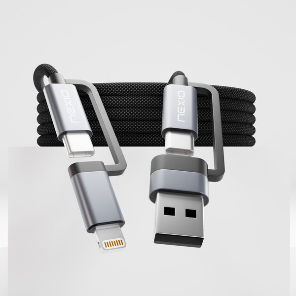 NEXIO MERGE 60W / 27W 4-in-1 Universal Multi-Device Charging Cable (1.0m) - Angle 1