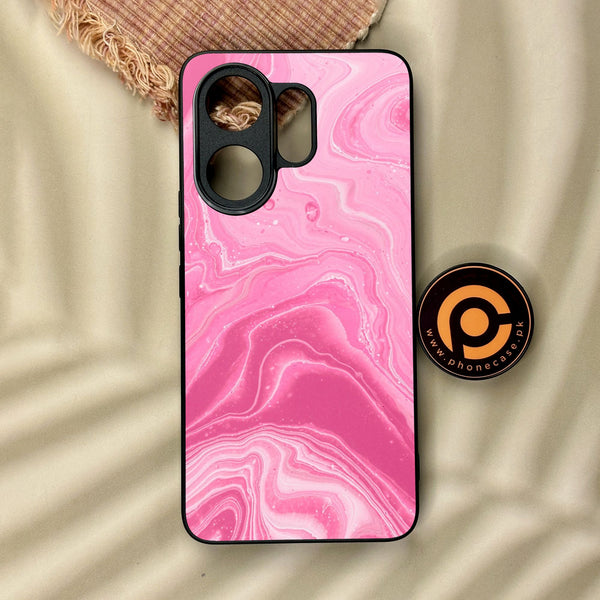 Vivo V60 - Pink Design 3 - Premium Metal Printed Soft Bumper Shock Proof Case