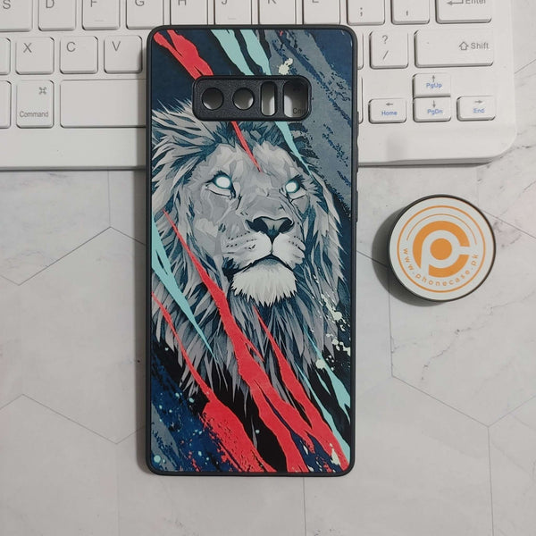 Galaxy Note 8 - Abstract Animated Lion - Premium Printed Glass soft Bumper shock Proof Case  CS-24275