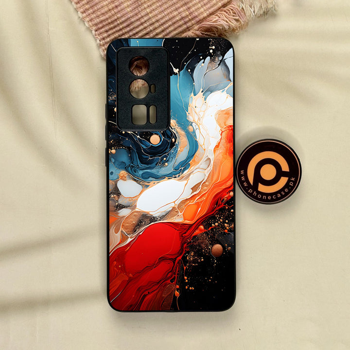 Xiaomi Poco F5 Pro - Liquid Design 9 - Premium Metal Printed Soft Bumper Shock Proof Case