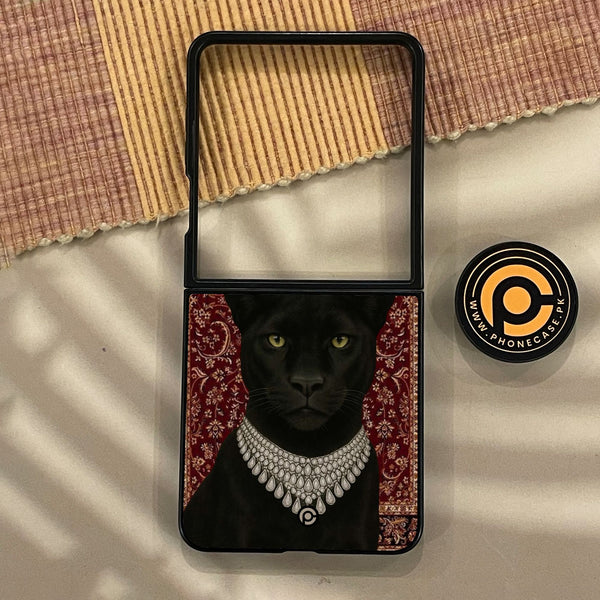 Samsung Galaxy Z Flip 8 - Black Panther - Premium Metal Printed Soft Bumper Shock Proof Case