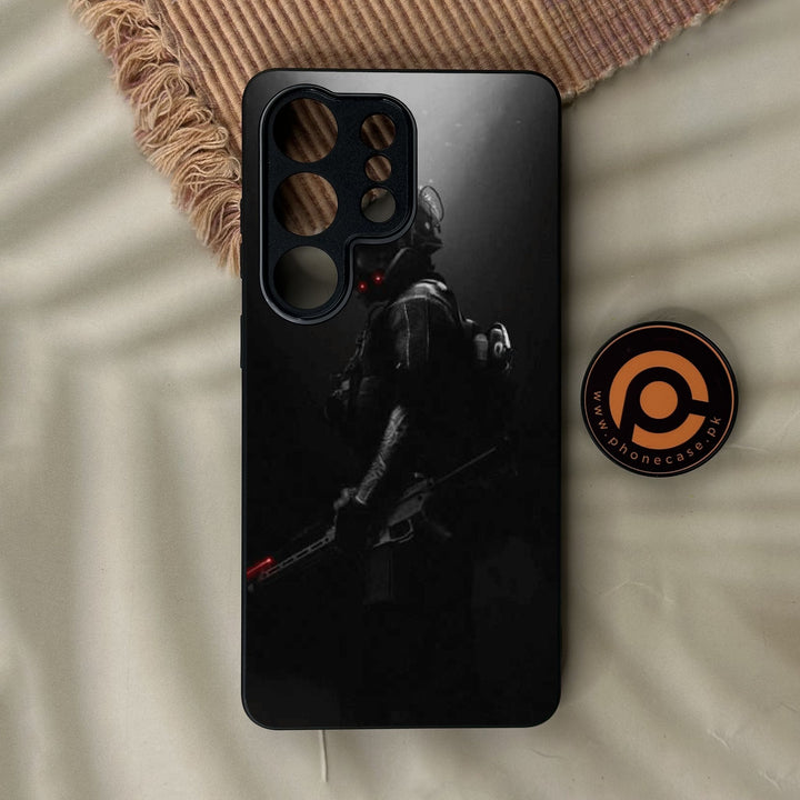 Samsung Galaxy S26 Ultra - Black Art Design 9 - Premium Metal Printed Soft Bumper Shock Proof Case