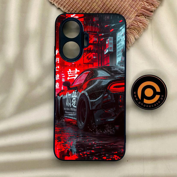 Xiaomi Redmi Turbo 4 Pro - Tokyo Dark Night Racing Car - Premium Metal Printed Soft Bumper Shock Proof Case