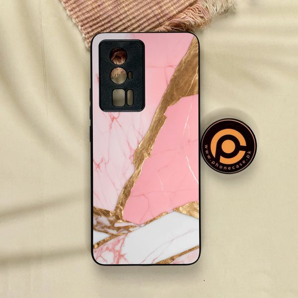 Xiaomi Redmi K60 Pro - Pink Marble 2.0 Design 2 - Premium Metal Printed Soft Bumper Shock Proof Case