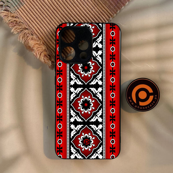 Oppo Reno 15 5G - Ajrak Design 1 - Premium Metal Printed Soft Bumper Shock Proof Case