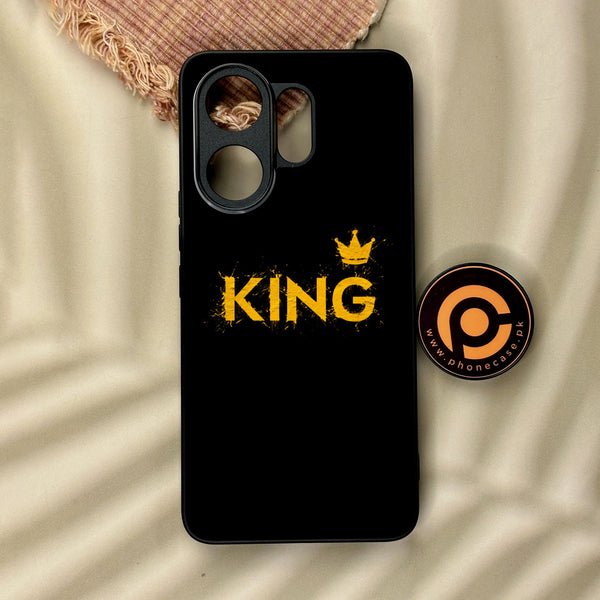 Vivo V60 - King Design 2 - Premium Metal Printed Soft Bumper Shock Proof Case