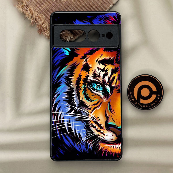 Google Pixel 7 Pro - Tiger Art - Premium Metal Printed Soft Bumper Shock Proof Case