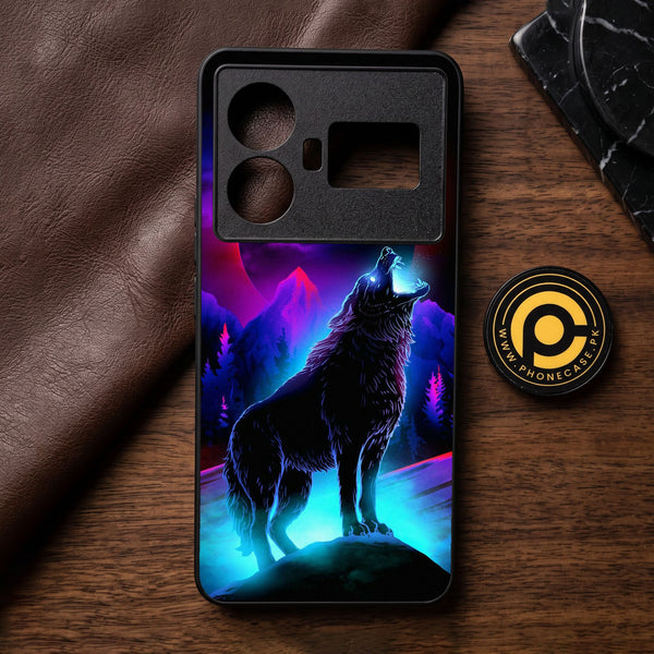 Realme GT 5 - Wolf Design 2 - Premium Metal Printed Soft Bumper Shock Proof Case