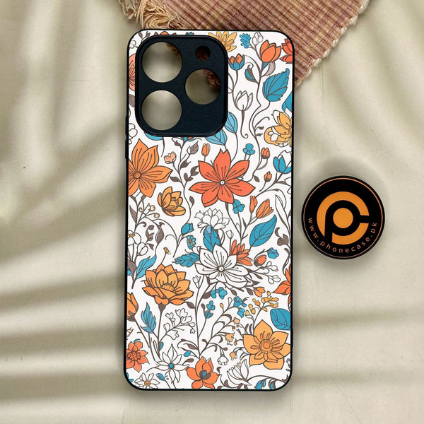Realme Note 70 - Floral Series Design 9 - Premium Metal Printed Soft Bumper Shock Proof Case