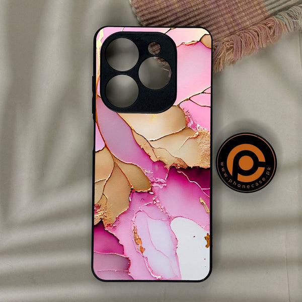 Infinix Smart 10 HD - Pink Marble 2.0 Design 4 - Premium Metal Printed Soft Bumper Shock Proof Case