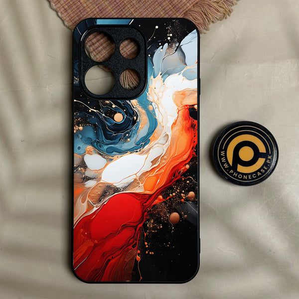Oppo Reno 16f - Liquid 2.0 Design 9 - Premium Metal Printed Soft Bumper Shock Proof Case