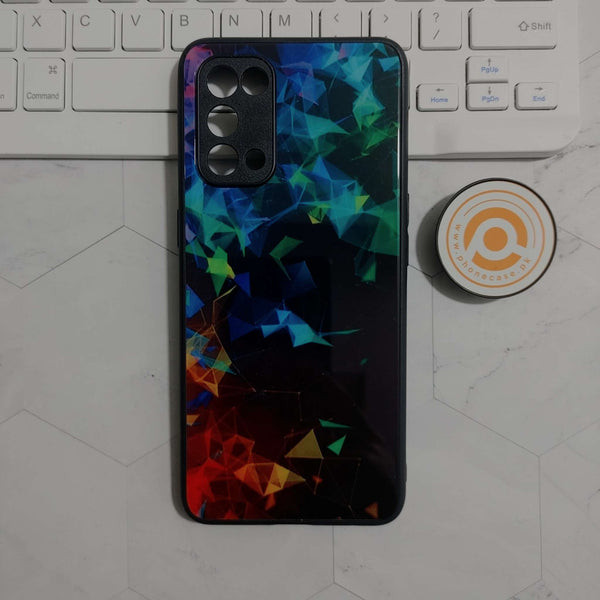 Oppo Reno 5 - Abstract Shard Case- Premium Printed Glass soft Bumper shock Proof Case CS-24274