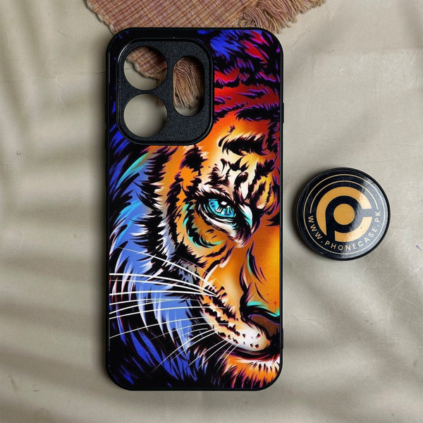 Oppo Reno 16 - Tiger Art - Premium Metal Printed Soft Bumper Shock Proof Case