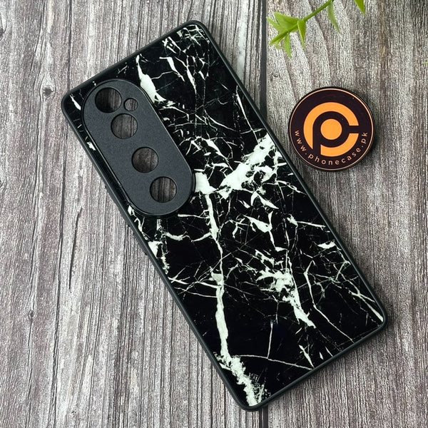 Vivo V40 - Black Marble Design 6 - Premium Metal Printed soft Bumper shock Proof Case CS-42088