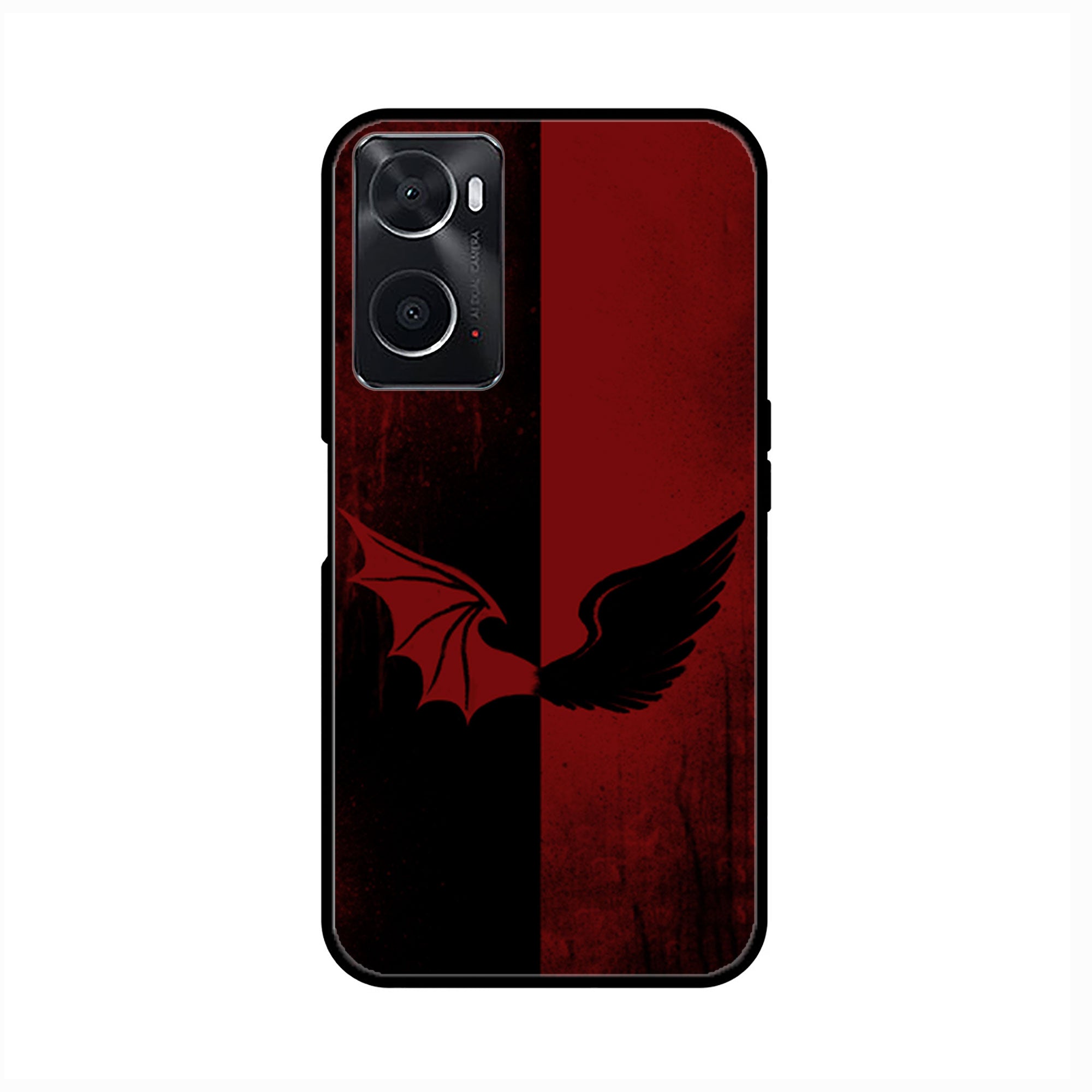 oppo A96 Angel Wings 2.0  Series  Premium Printed Glass soft Bumper shock Proof Case