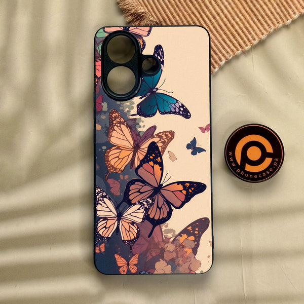 Vivo V60 Lite  - Butterflies Design 6 - Premium Metal Printed Soft Bumper Shock Proof Case