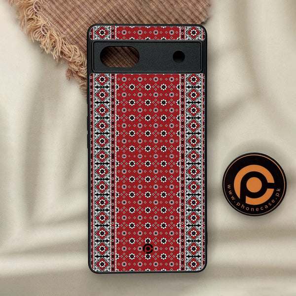 Google Pixel 6a - Ajrak 12 - Premium Metal Printed Soft Bumper Shock Proof Case