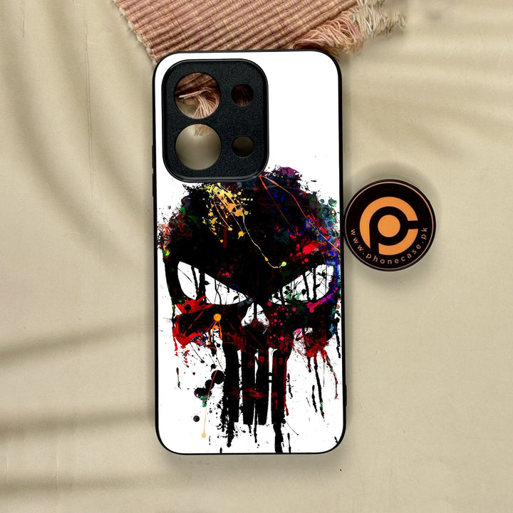 Xiaomi Poco C85 - Punisher Skull Design - Premium Metal Printed Soft Bumper Shock Proof Case