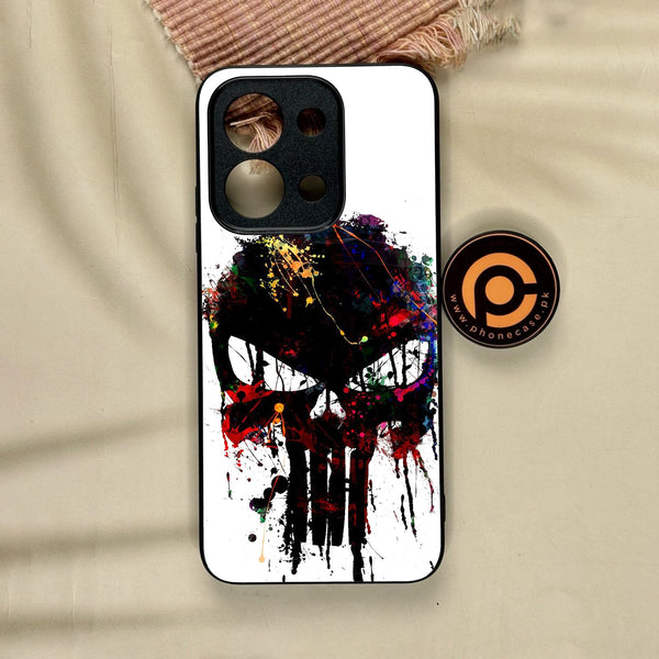 Xiaomi Redmi 15C - Punisher Skull Design - Premium Metal Printed Soft Bumper Shock Proof Case
