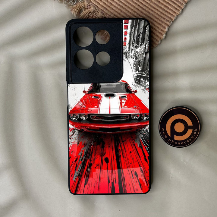 Motorola Moto G75 - Red Muscle Car Thrill - Premium Metal Printed Soft Bumper Shock Proof Case