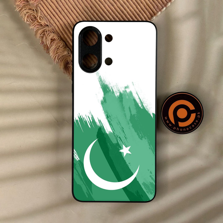 Vivo Y11d - Pakistani Flag Design 8 - Premium Metal Printed Soft Bumper Shock Proof Case