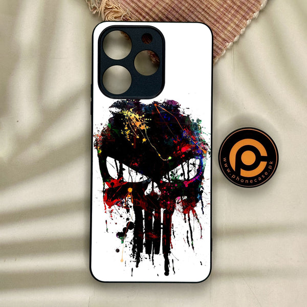 Realme Note 70 - Punisher Skull Design - Premium Metal Printed Soft Bumper Shock Proof Case