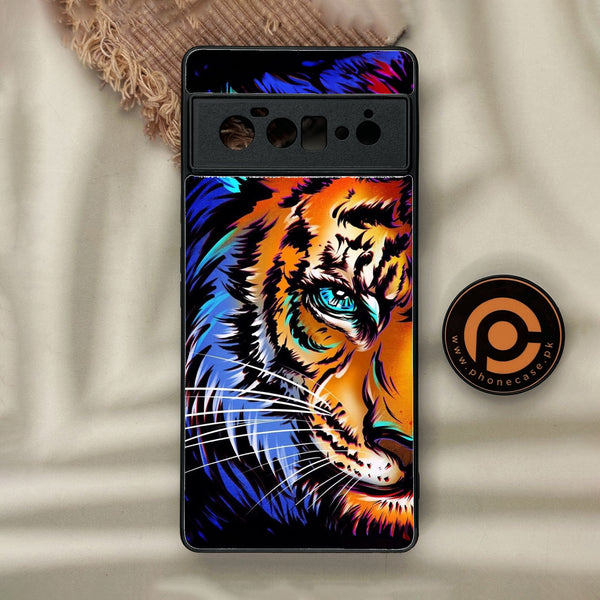 Google Pixel 6 Pro - Tiger Art - Premium Metal Printed Soft Bumper Shock Proof Case
