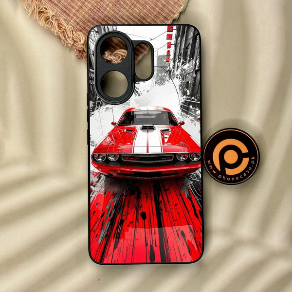 Vivo V60 - Red Muscle Car Thrill - Premium Metal Printed Soft Bumper Shock Proof Case