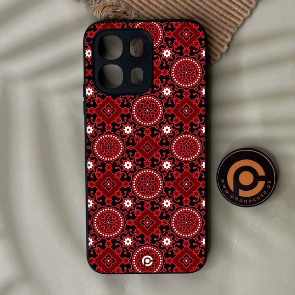 Oppo A6K - Ajrak Design 6 - Premium Metal Printed Soft Bumper Shock Proof Case