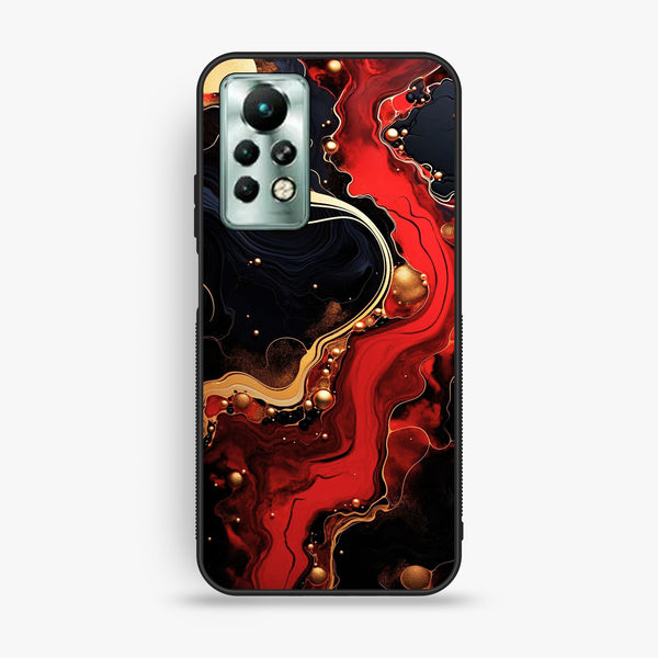 Infinix Note 11 Pro - Red Gold Marble - Premium Metal Printed Soft Bumper Shock Proof Case