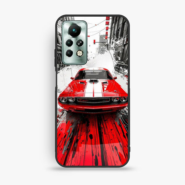 Infinix Note 11 Pro - Red Muscle Car Thrill - Premium Metal Printed Soft Bumper Shock Proof Case