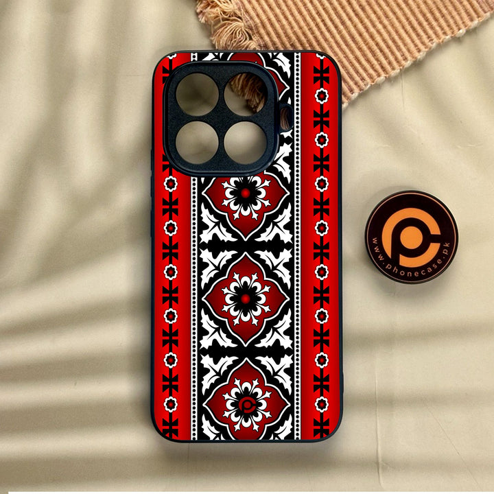 Xiaomi 15T Pro - Ajrak Design 1 - Premium Metal Printed Soft Bumper Shock Proof Case