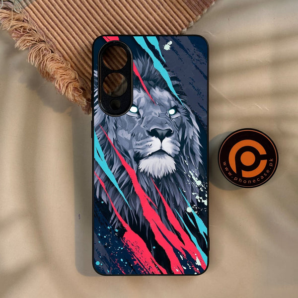 Galaxy S25 Edge - Abstract Animated Lion - Premium Metal Printed Soft Bumper Shock Proof Case