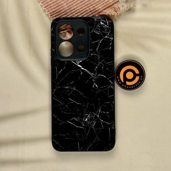 Xiaomi Redmi 15C - Black Marble Design 1 - Premium Metal Printed Soft Bumper Shock Proof Case