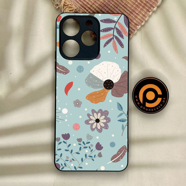 Realme Note 70 - Floral Series Design 5 - Premium Metal Printed Soft Bumper Shock Proof Case