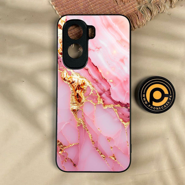 iQoo Z11 - Pink Marble 2.0 Design 6 - Premium Metal Printed Soft Bumper Shock Proof Case