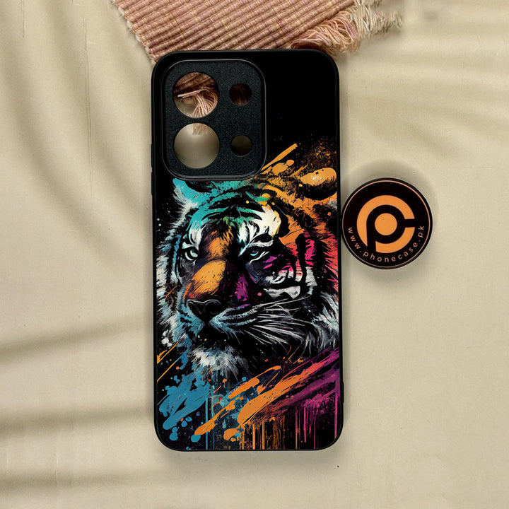 Xiaomi Poco C85 - Tiger 2.0 Design 9 - Premium Metal Printed Soft Bumper Shock Proof Case