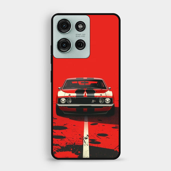 Motorola Moto G75 - Classic Racer Vibes - Premium Metal Printed Soft Bumper Shock Proof Case