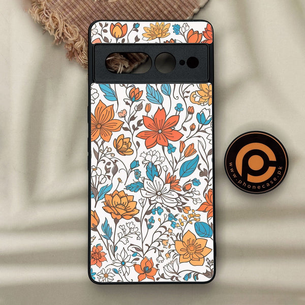 Google Pixel 7 Pro - Floral Series Design 9 - Premium Metal Printed Soft Bumper Shock Proof Case