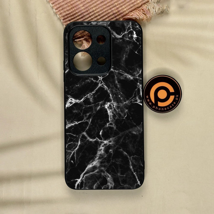 Xiaomi Poco C85 - Black Marble Design 4 - Premium Metal Printed Soft Bumper Shock Proof Case